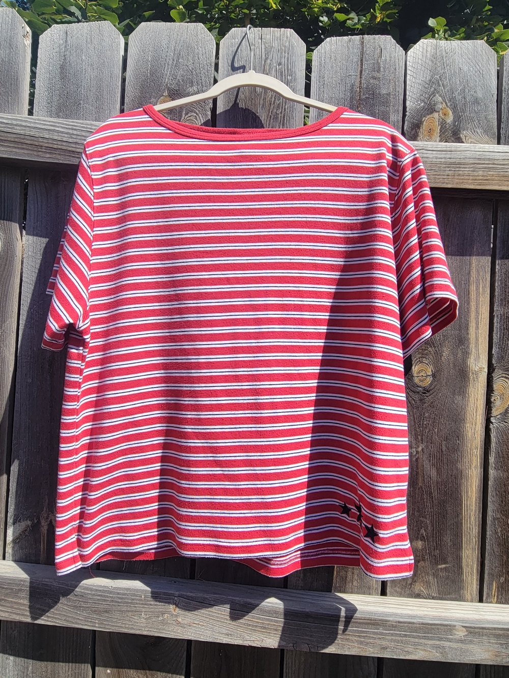 Bobbie Brooks Americana Ladies X-Large Sailor Shirt Patriotic Stars And Stripes